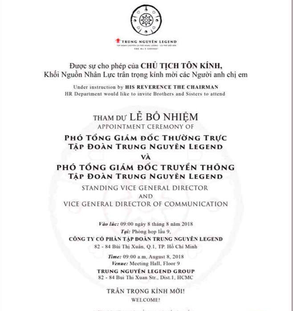 Trung Nguyên bổ nhiệm 2 sếp mới: Bà Lê Hoàng Diệp Thảo lo ngại xu hướng tâm linh