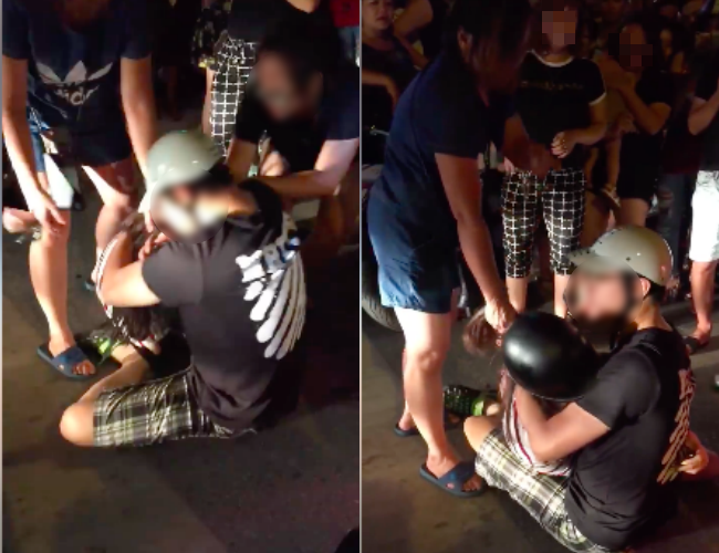 Vợ ôm theo con nhỏ bắt quả tang ngoại tình, chồng một mực ôm chặt và bênh vực nhân tình ngay trên phố Hà Nội gây xôn xao