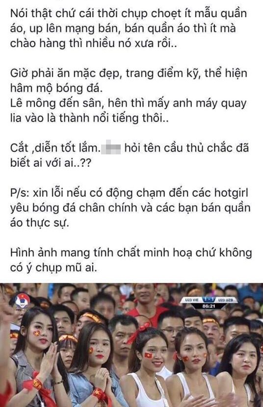 Bị chê làm màu đi cổ vũ U23 Việt Nam, hot girl có màn đáp trả gây bất ngờ