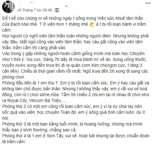 Chia sẻ về 1 tháng ở viện tâm thần của nữ sinh gây sốt mạng