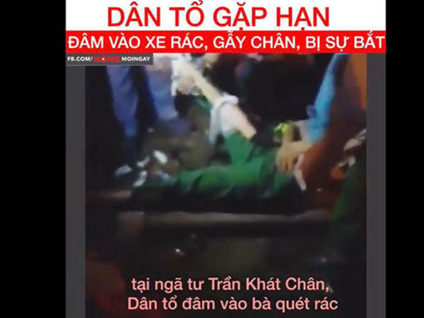 Hà Nội: Nam thanh niên nghi đua xe máy tông gãy cổ chân nữ công nhân quét rác rồi bỏ trốn