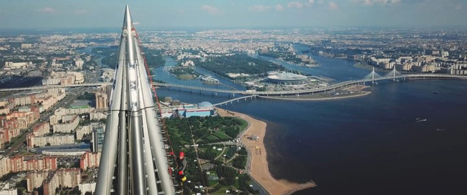 Ảnh: Chóng mặt với tòa tháp cao nhất châu Âu sắp hoàn thành tại Nga