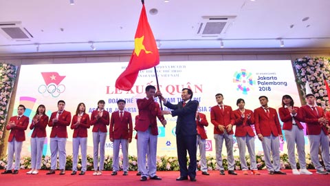 Lễ xuất quân Đoàn Thể thao Việt Nam dự ASIAD 18: Quyết tâm chinh phục đỉnh cao Lễ xuất quân Đoàn Thể thao Việt Nam dự ASIAD 18: Quyết tâm chinh phục đỉnh cao