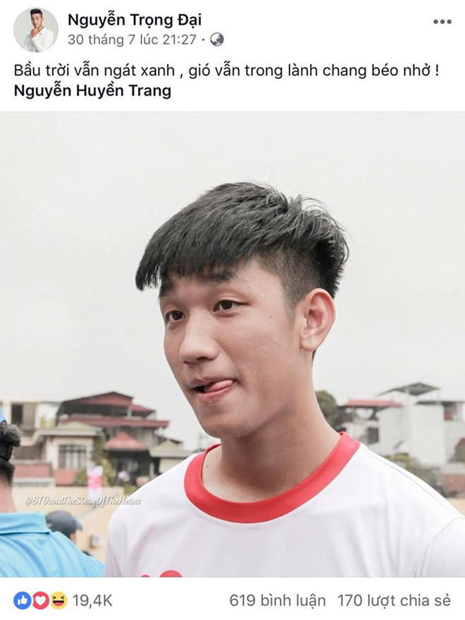 Cầu thủ Trọng Đại bất ngờ khoe ảnh tình tứ bên bạn gái mới