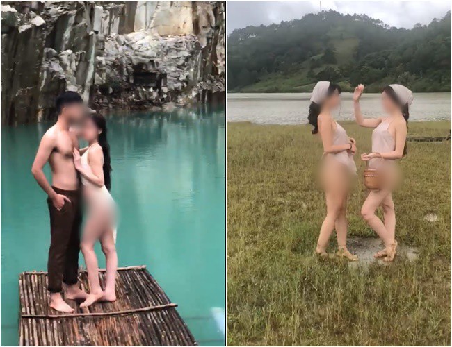 Ăn mặc phản cảm quay clip khoe thân ở Tuyệt Tình Cốc Đà Lạt, 2 cô gái bị chỉ trích dữ dội