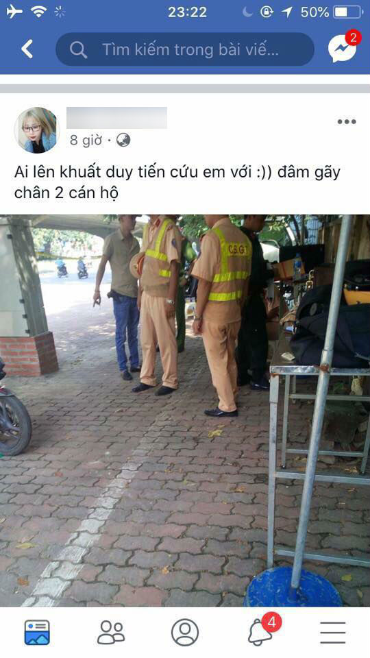 Thiếu nữ 15 tuổi lái xe máy tông gục 2 cảnh sát cơ động còn đăng Facebook nhờ bạn bè đến cứu