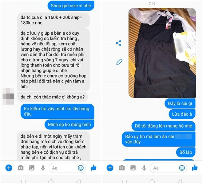 Mua váy thướt tha trên mạng, mẹ bầu nhận được mớ giẻ rách khác xa hình minh họa, còn bị chủ shop mắng té tát