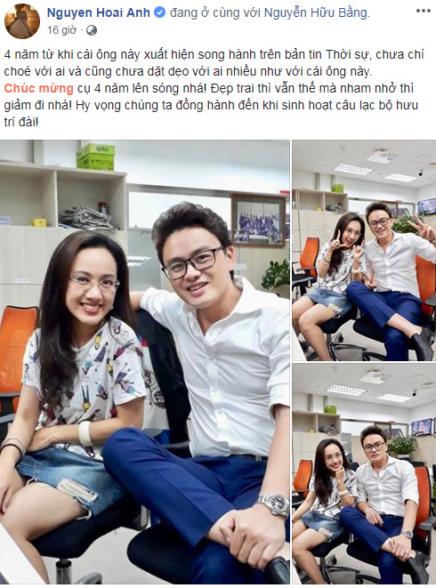 BTV Hoài Anh dìm hàng BTV Hữu Bằng nhân kỷ niệm 4 năm lên sóng Thời sự 19h