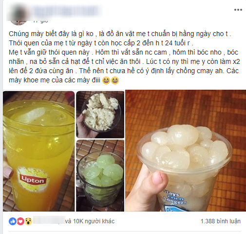 24 tuổi vẫn được chiều như công chúa, ăn na mẹ cũng bóc hạt cho, cô nàng khiến người nổi lòng ghen, người nhớ mẹ da diết