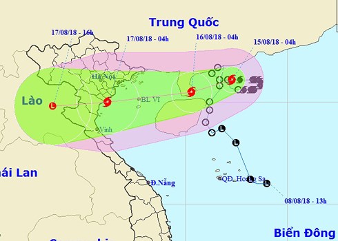 Bão số 4 thay đổi đường đi, sức gió mạnh nhất giật cấp 11