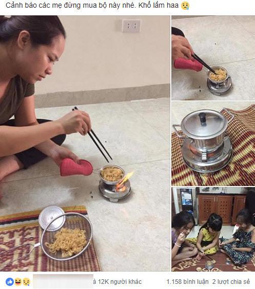 Nghe lời con mua bộ đồ nấu mì trên mạng, bà mẹ khóc cạn nước mắt khi nhận hàng