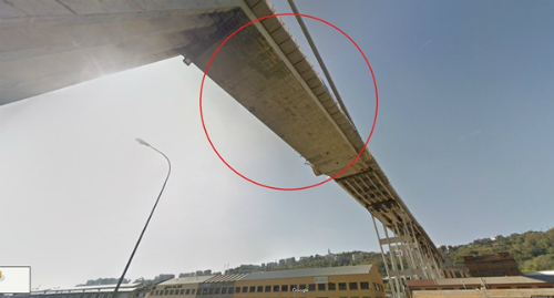 Những vết nứt trên cầu cao tốc Italy trước khi sập