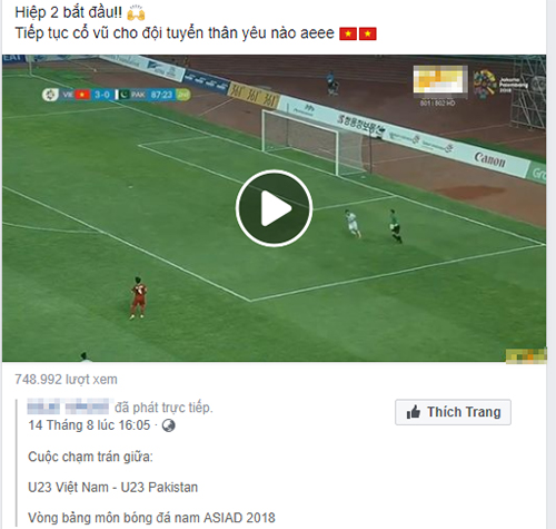 Nhiều kênh phát lậu bóng đá Asiad 2018 tại Việt Nam