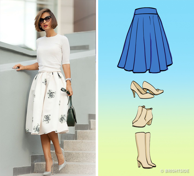 8 kiểu chân váy chị em ưa chuộng sẽ trở nên hoàn hảo với những mẹo kết hợp giày dép đơn giản dưới đây