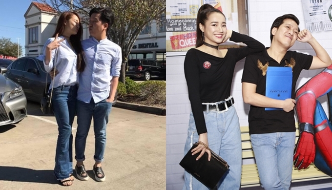 Nhã Phương, Trường Giang mặc ăn ý khi sóng đôi