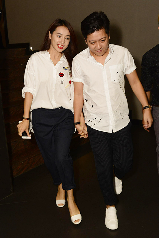 Nhã Phương, Trường Giang mặc ăn ý khi sóng đôi