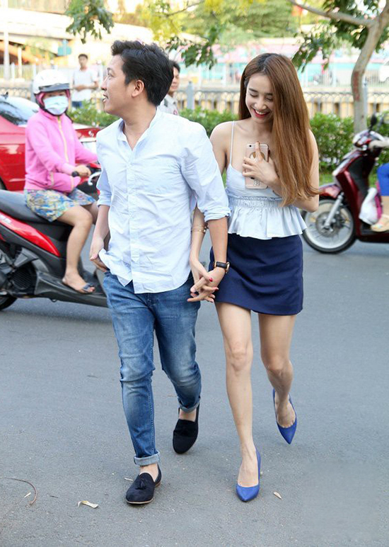 Nhã Phương, Trường Giang mặc ăn ý khi sóng đôi