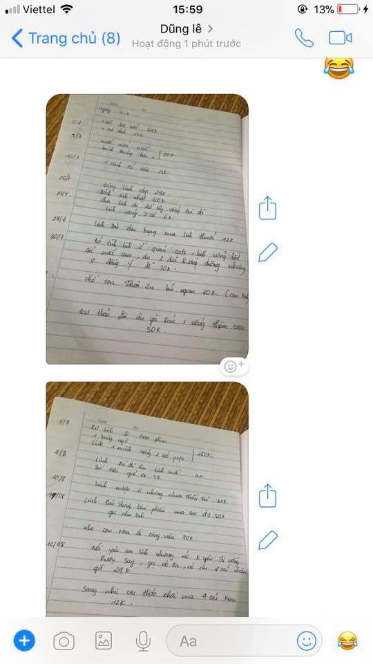 Người yêu cũ sòng phẳng nhất năm: Chia tay nhắn tin đòi tiền bạn gái từ cốc trà đá 6k tới 2k tiền gửi xe