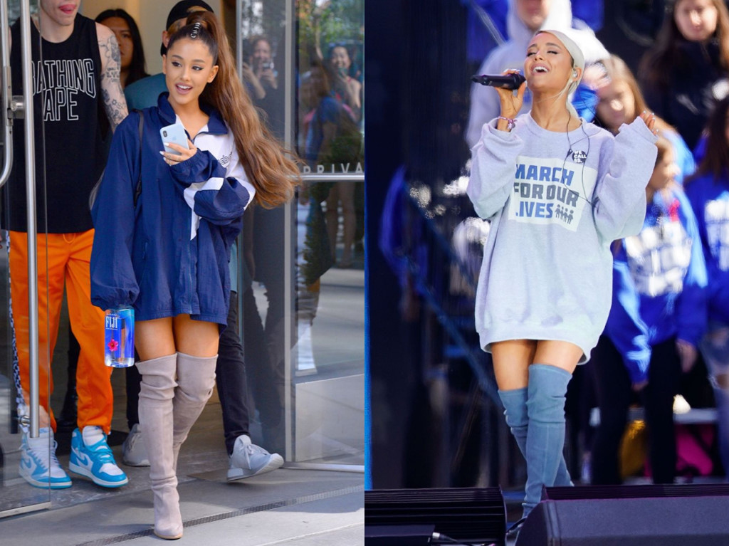 Phong cách thời trang chuộng mốt giấu quần của Ariana Grande
