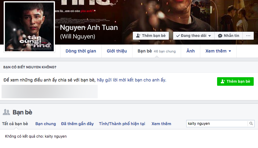 Khẳng định chỉ là bạn bè trong sáng, Will bị soi không còn là bạn trên Facebook với Kaity Nguyễn