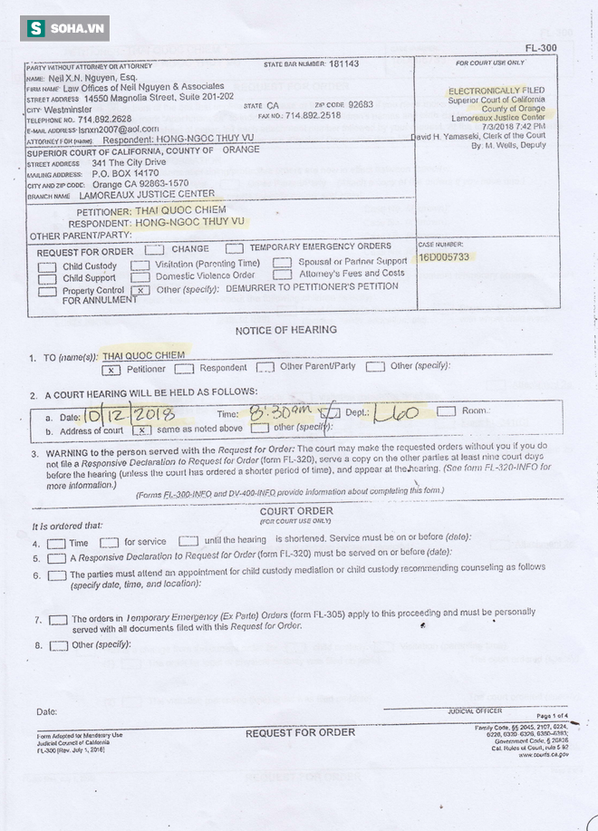 Tòa án Mỹ triệu tập bác sĩ Chiêm Quốc Thái