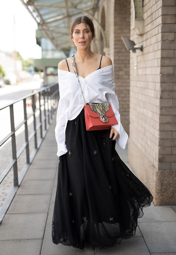 3 cách mix áo trễ vai với chân váy đẹp chất ngất cho quý cô sành điệu xuống phố