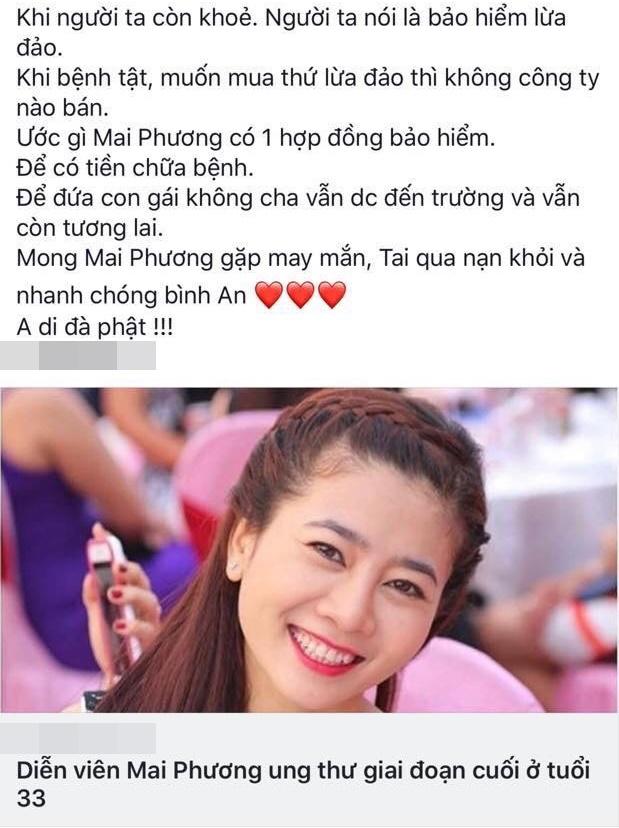 Bệnh tình và hình ảnh diễn viên Mai Phương bị lợi dụng để quảng cáo bảo hiểm gây phẫn nộ