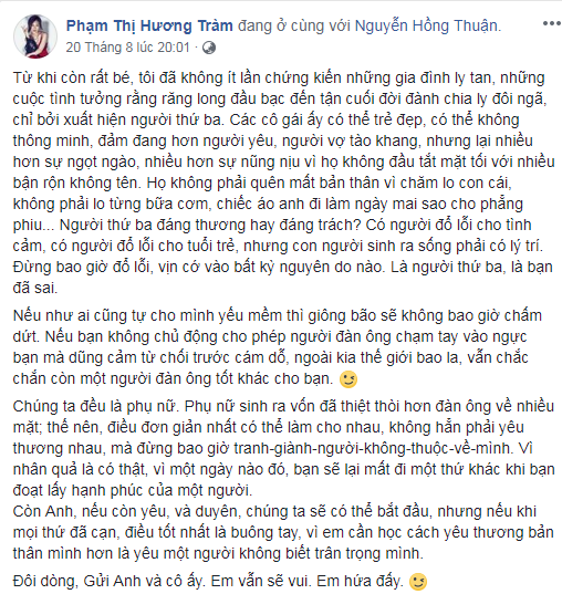 Hương Tràm tung ca khúc mới gửi đến tiểu tam và kẻ phản bội