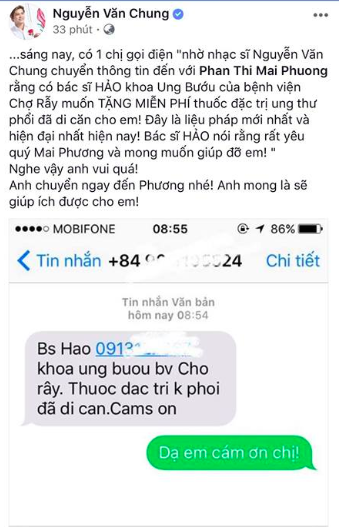 Mai Phương được tặng thuốc đặc trị ung thư, bắt đầu quá trình xạ trị sáng nay