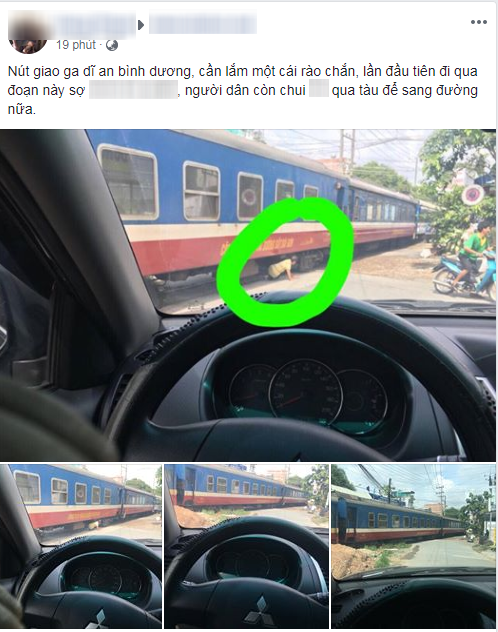 Hoảng hồn cảnh người dân luồn lách qua gầm đoàn tàu để qua đường