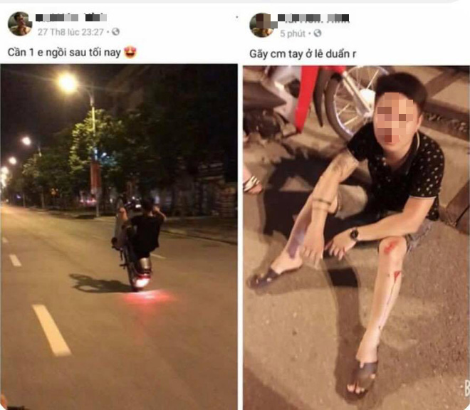 Clip: Thanh niên chở bạn gái bốc đầu xe máy mừng đội nhà thắng tứ kết ASIAD rồi ngã sấp mặt giữa đường