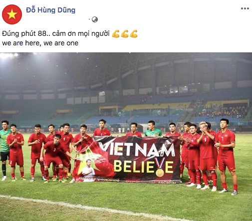 Hồng Duy nhuộm tóc giống Văn Toàn, gửi lời chúc tới Olympic Việt Nam