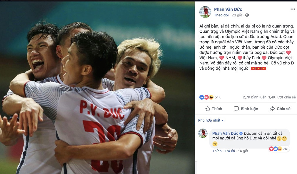 Hồng Duy nhuộm tóc giống Văn Toàn, gửi lời chúc tới Olympic Việt Nam