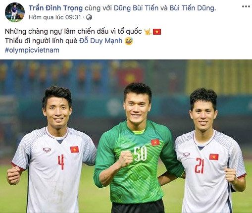Hồng Duy nhuộm tóc giống Văn Toàn, gửi lời chúc tới Olympic Việt Nam