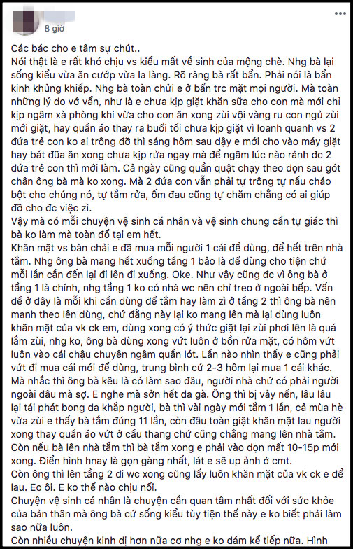 Dâu trẻ hết hồn vì bố chồng bị vảy nến vẫn đòi dùng chung khăn mặt, mẹ chồng cả mùa hè mới tắm 11 lần
