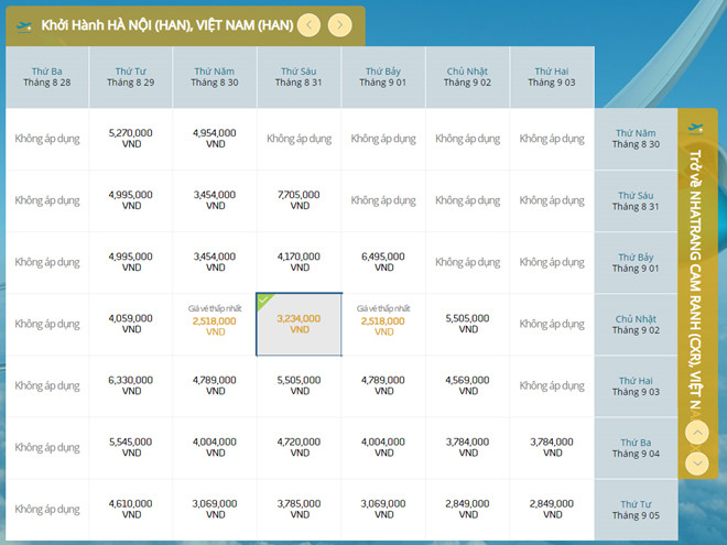 Cận kề lễ 2/9, giá vé máy bay không tăng mạnh như các năm trước