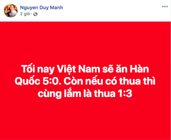 Tuyển Việt Nam thua trận trước Hàn Quốc, ca sĩ Duy Mạnh được dân mạng gọi tên vì lý do này?