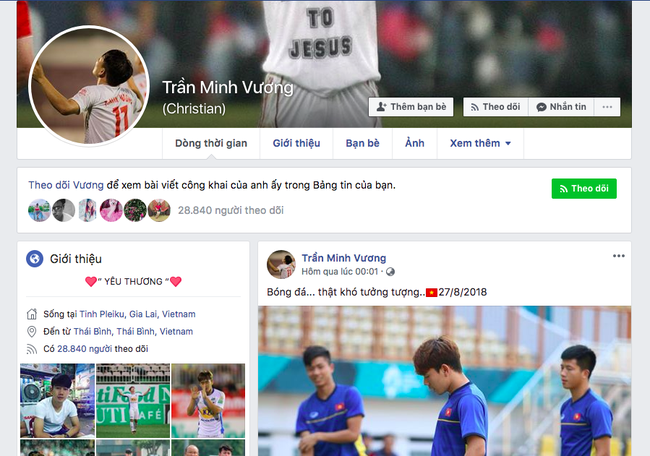 5 giờ sau cú sút phạt cầu vồng trong mưa, lượng follow trang cá nhân của Minh Vương tăng vọt