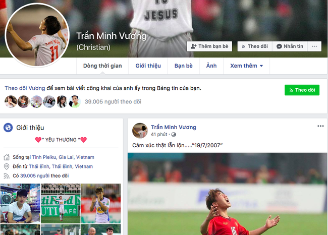 5 giờ sau cú sút phạt cầu vồng trong mưa, lượng follow trang cá nhân của Minh Vương tăng vọt