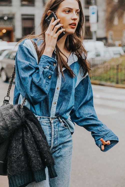 Học mỹ nhân thế giới mặc denim cả bộ đẹp nghẹn lời