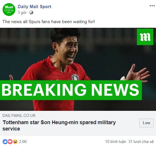 Truyền thông châu Âu nói gì sau màn trốn nghĩa vụ của Son Heung-min?