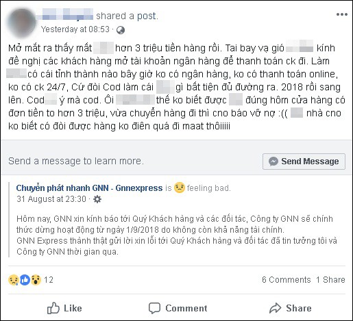 Hàng loạt shop online điêu đứng vì tiền mất, hàng bị niêm phong khi công ty chuyển phát GNN tuyên bố phá sản