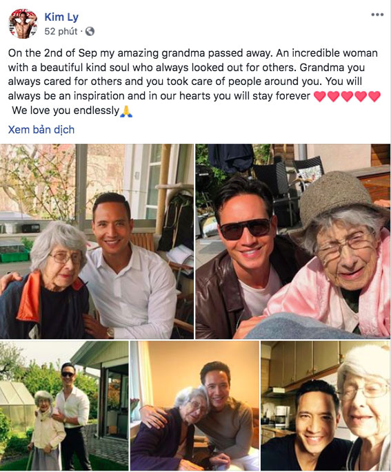 Hà Hồ và bạn bè chia buồn khi hay tin bà ngoại của Kim Lý qua đời tại Thuỵ Điển