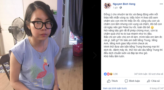 Chia sẻ hình ảnh mới nhất của hot girl Bella sau khi làm tóc, Hằng Túi còn tiết lộ mẹ Peter khá giỏi tiếng Anh, tiếng Hoa Chia sẻ hình ảnh mới nhất của hot girl Bella sau khi làm tóc, Hằng Túi còn tiết lộ mẹ Peter khá giỏi tiếng Anh, tiếng Hoa