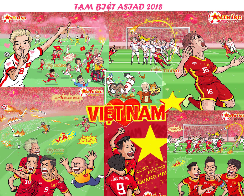 Hí họa hành trình lịch sử của Olympic Việt Nam tại ASIAD