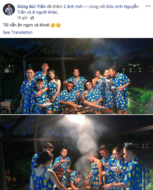 Bùi Tiến Dũng khoe Tôi vẫn ăn ngon và khoẻ, bạn gái tin đồn đáp lại Không khoẻ vẫn phải xinh