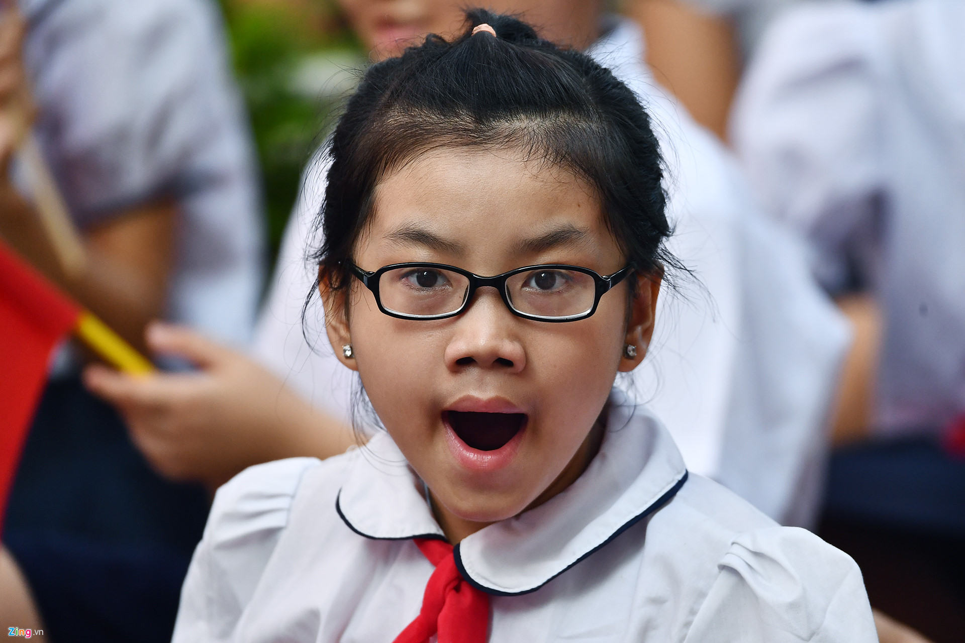 Khoảnh khắc hồn nhiên của học trò nhí ngày khai trường