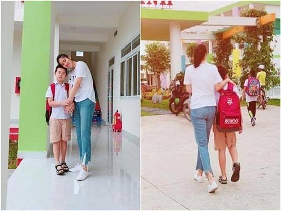 Sao Việt khoe ảnh đưa con yêu đi khai giảng năm học mới