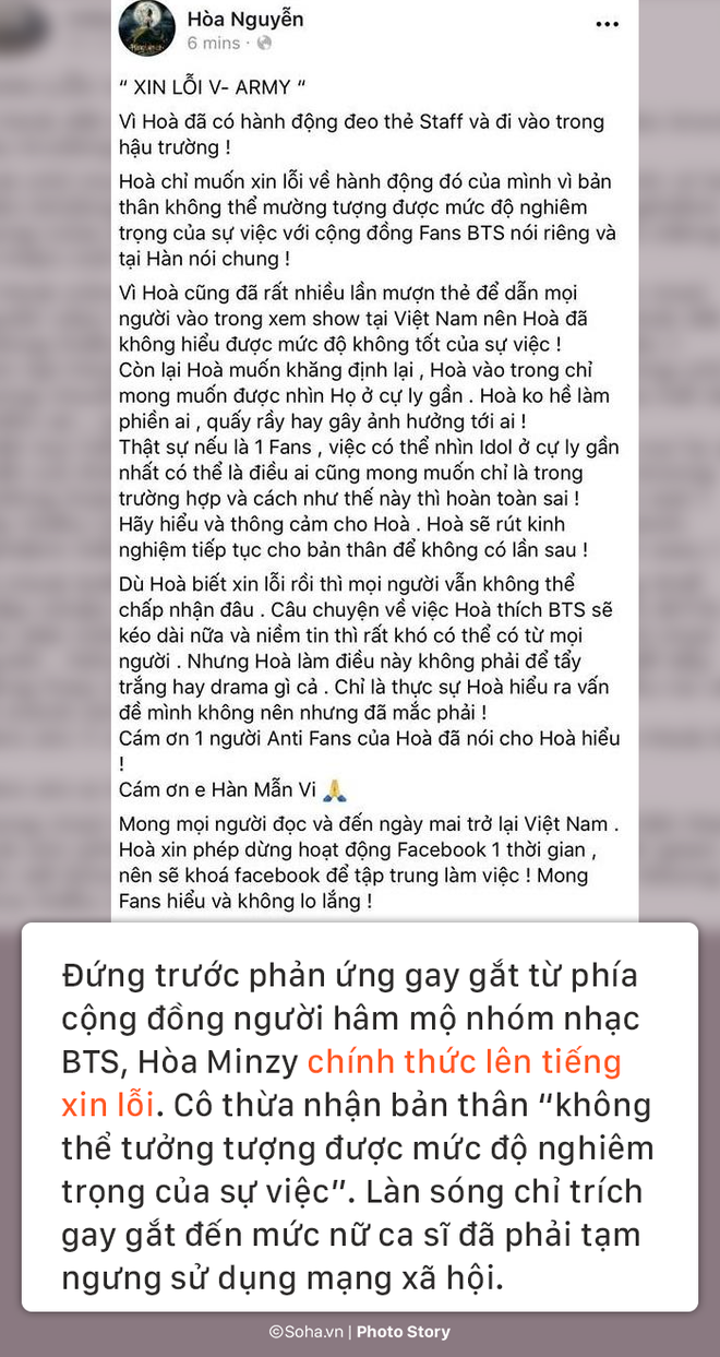 Hòa Minzy và những lần bị chửi bới phải lên tiếng xin lỗi Hòa Minzy và những lần bị chửi bới phải lên tiếng xin lỗi