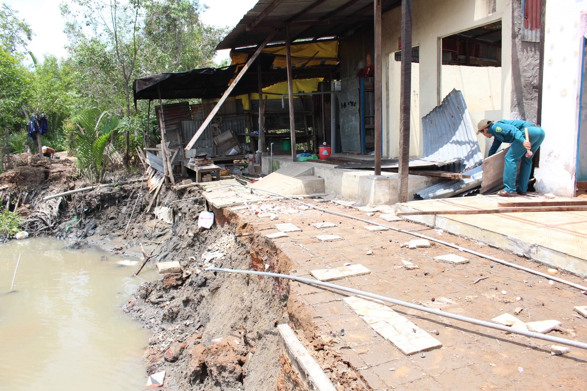 Căng mình chống sạt lở